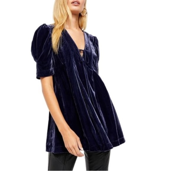 Free People Adelle Velvet Tunic - Picture 1 of 7